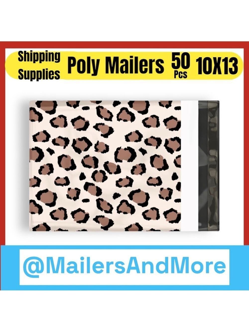 50 10X13 Poly Mailers Leopard Spots Print Shipping Envelopes Bags PRICE IS FIRM